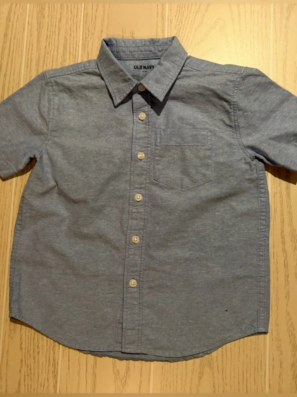 Old Navy Boys XS 5 Button Up Shirts Lot Blue‎ Green Short Sleeve Collared Casual